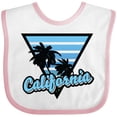 thumbnail image 3 of Inktastic California with Triangle and Palm Trees in Blue Boys or Girls Baby Bib, 3 of 4
