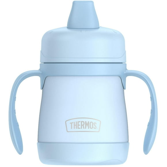 Thermos Kids 7 oz Stainless Steel Sippy Cup with Handles, Pastel Gray