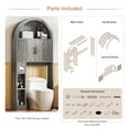 thumbnail image 5 of AHB Over Toilet Storage Cabinet with Arc Design, Freestanding Bathroom Organizer with Doors, 7.7"D x 30.5"W x 67.7"H, Gray, 5 of 10