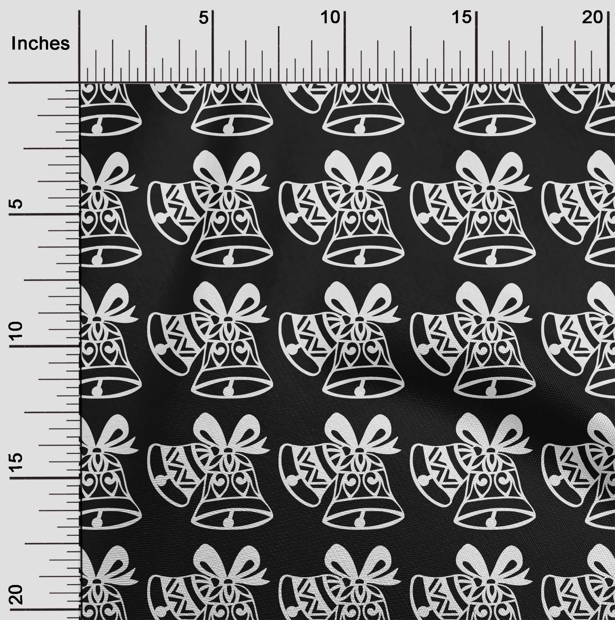 oneOone Cotton Cambric Black Fabric Merry Christmas Quilting Supplies Print Sewing Fabric By The Yard 56 Inch Wide