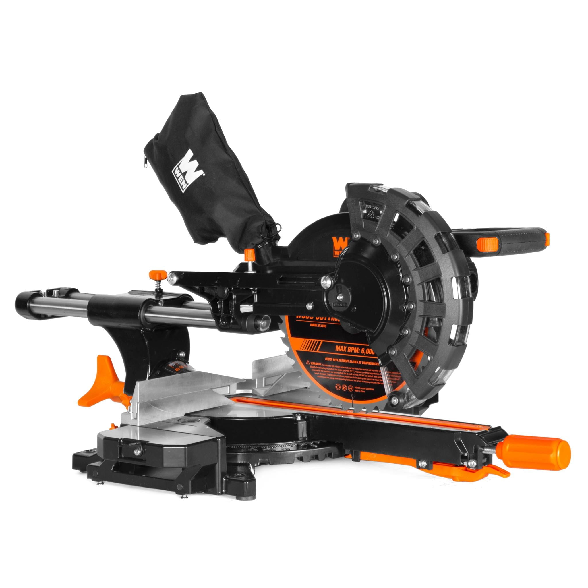 WEN 15-Amp 10-Inch Single-Bevel Sliding Compound Miter Saw with Laser (MM1014T)