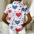 thumbnail image 5 of 250th Anniversary USA Shirt for Women Short Sleeve T-Shirts 250 Years Anniversary Button Down Patriotic Flag Graphic Top, 5 of 5