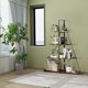 thumbnail image 3 of Qinaqin 4 Niveles Ladder Bookshelf a-Shaped Corner Estante Soporte Free de Profundidad Pie Bookcase Almacenamiento Rack Organizador con Steel Frame para Oficina en Casa Living Sala Kitchen Marrón, 3 of 7