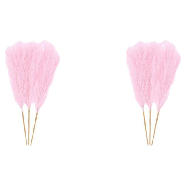 VONKY 3pcs Home Decor Artificial Pampas Reed For Stylish Look Cloth Artificial Flower Downy And Durable Boho Decor Light Pink 2Set