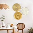 thumbnail image 5 of 12" Wall Décor Pack of 3 Metal Gold & White Washed Starbursts Radial Plate Wall Art Modern Accent Hanging Wall Decorations For Home Office Bedroom Or Living Room Wall Sculptures, 5 of 7