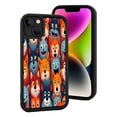 thumbnail image 2 of Colorful Cartoon Foxes & Cats iPhone 15 Case - Lightweight Yellowing Resistant Fun Design with Cheerful Expressions, 2 of 6