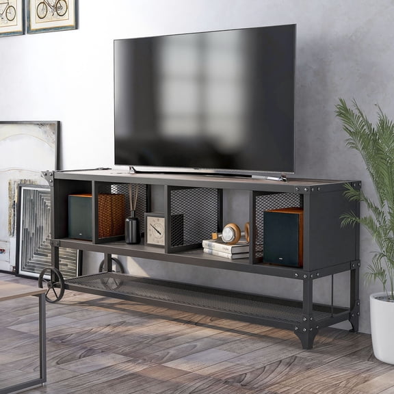 Furniture of America Asher TV Stand for TVs up to 76", Gray