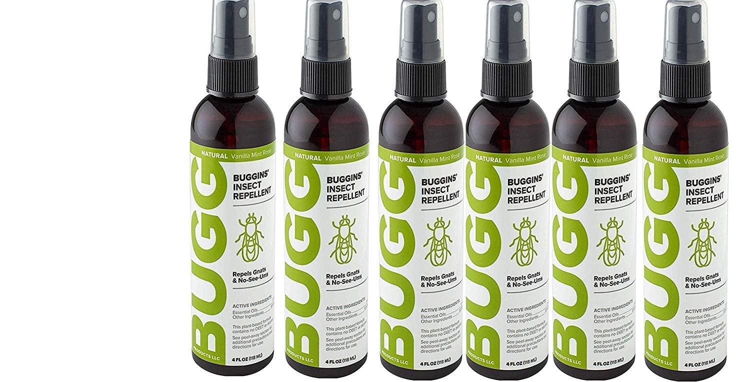 Buggins Natural Insect Repellent  DEET-Free, Repels Gnats & Flies, Plant Based, Vanilla Mint & Rose Scent, 4-oz 1 Packaging May Vary  6