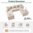 thumbnail image 2 of BEHOST 130" 8-Piece Modular Sectional Sofa, Boneless Cloud Couch with Extra Deep Seats, Washable Chenille Sofa Set for Living Room, Chenille Beige, 2 of 8
