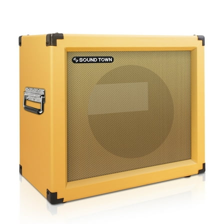 Sound Town 1 x 12" Empty Guitar Speaker Cabinet, with Birch Plywood Construction, Orange Tolex, Wheat Cloth Grill, Compatible with Celestion/Eminence Speakers (GUC112OBOR-EC)