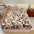 thumbnail image 3 of Jiueut Leopard Print Fitted Sheet Set, 3 Pieces All Season Bedroom Sheet Set 2 PCS Washable Pillowcase Fitted Sheet with 10" Deep Pocket, Twin XL Size, 3 of 7