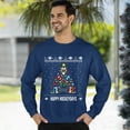 thumbnail image 3 of Christmas Sweatshirt, Happy Hockeydays Ugly Christmas Sweatshirt, Funny Hockey Christmas Tree Crewneck, Festive Hockey Apparel for Players & Fans, 3 of 5