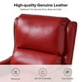 thumbnail image 3 of Genuine Leather Recliner Chair Push Back Wingback with Nailhead Trim for Living Room Bedroom Red, 3 of 10