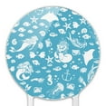 thumbnail image 3 of Acrylic Blue Mermaid Pattern with Seashells Fish Manta Rays Ocean Cake Topper Party Decoration for Wedding Anniversary Birthday Graduation, 3 of 6