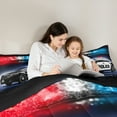 thumbnail image 5 of Manfei Police Car Full Size Comforter Sets,Policeman Vehicle Bedding Comforter Set,Cop Lights Bedding Sets For Boys Girls,Ultra Soft Home Decor Reversible,3 Pieces, 5 of 9
