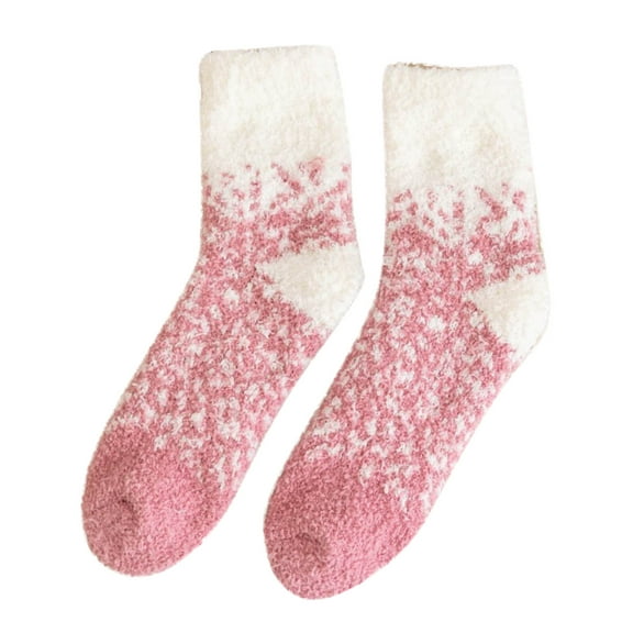 BKQCNKM Socks for Women Womens Socks Wool Socks for Women Womens Winter Socks Autumn and Winter Mid Tube Socks Fleece Thickened Warm Stockings Fuzzy Socks for Women, Pink One Size