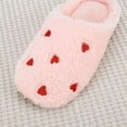 thumbnail image 4 of Pantuflas de peluche con forma de corazón, antideslizantes, cerradas, cómodas, planas y térmicas, transpirables y esponjosas para mujer, 4 of 9