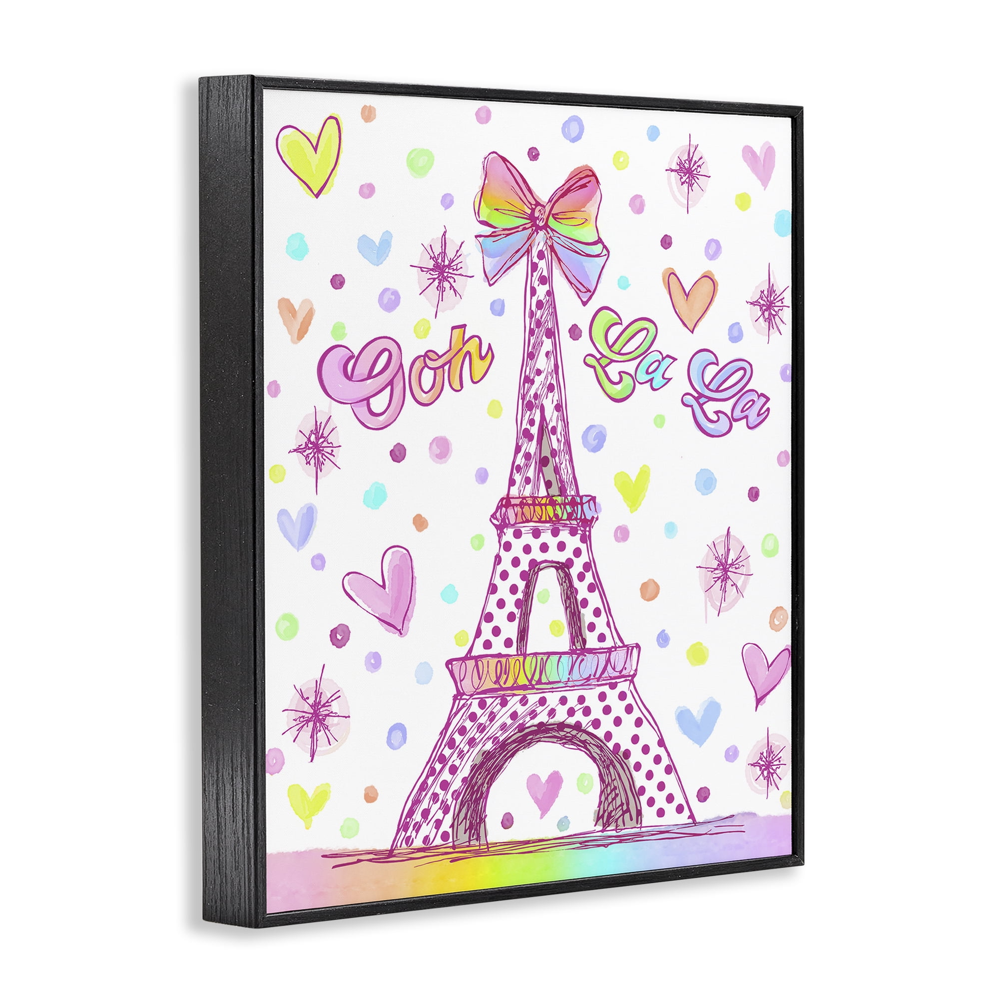 Stupell Industries Bright Pastels Eiffel Tower Black Framed Giclee Art, design by Jess Stempel