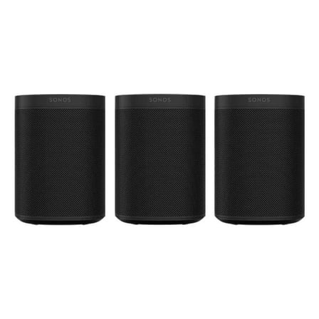 Pre-Owned Sonos Three Room Set with Sonos One Gen 2 - Smart Speaker with Voice Control Built-In (Black)