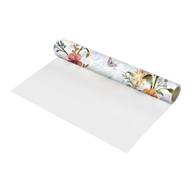 Décoration Maison Moderne, Autocollants de Fenêtre en Verre Fleur Colorée Film de Fenêtre Vitrail Films de Confidentialité Autocollants en Verre Arc-en-Ciel pour Maison Anti