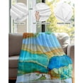 thumbnail image 4 of Flannel Fleece Throw Blanket Abstract Watercolor Art Lightweight Soft Plush Blankets,Vintage Color Block Ombre Cozy Warm Throw Blanket for Couch Sofa Bed Car Office 40x50in, 4 of 9