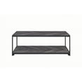 thumbnail image 4 of Benjara Metal Frame Coffee Table with Wooden Top and Bottom Shelf, Black and Brown, 4 of 4