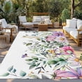 thumbnail image 2 of 5' x 8' Outdoor Rug, Eucalyptus Flower Outdoor Washable Rug Large Floor Carpet, Sage Green Botanical Boho Leaf Pink Non Shedding Area Rug for Outside Patio RV Porch Deck Balcony Camping Living Room, 2 of 9