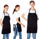 thumbnail image 3 of Jubatus 2 unidades de 3 bolsillos ajustable babero delantal chef cocina delantales para mujeres hombres negro, 3 of 5