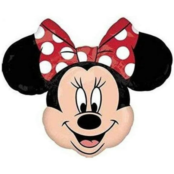 34" Minnie Mouse Shaped Foil Mylar Balloon With Red Bow  Party Supplies Decorations Foil Mylar Balloon