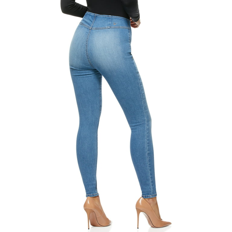 SO Brand Womens High Rise Curvy Jeggings Size 11 Blue Destroyed Skinny Leg  Jeans
