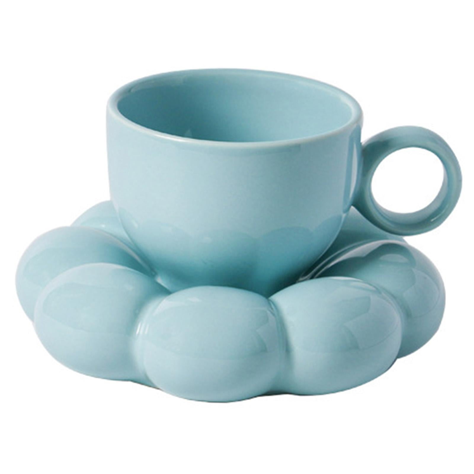 Creative Matte White Ceramic Tasting Tea Cup and Saucer Set Tea Bowl Coffee Cup 