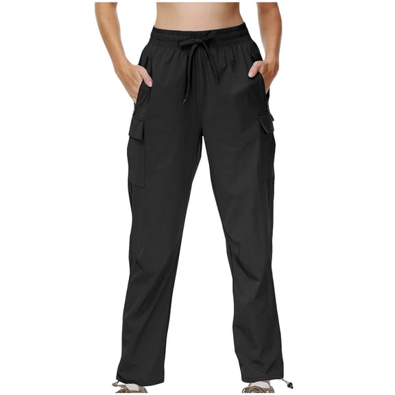 Women's Outdoor Quick-Drying Hiking Pants Trousers Bottoms for Spring Summer Mountaineering Casual Sports Travel Commuting Lightweight Breathable Travel Essentials | Aestivo,Black L