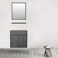 24" Bathroom Vanity Wall Mounted Concrete Grey Two