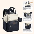 thumbnail image 6 of BabbleRoo Widetop Waterproof Diaper Backpack with Insulated Bottle Pockets, Vegan leather- Blueberry Cream, 6 of 10