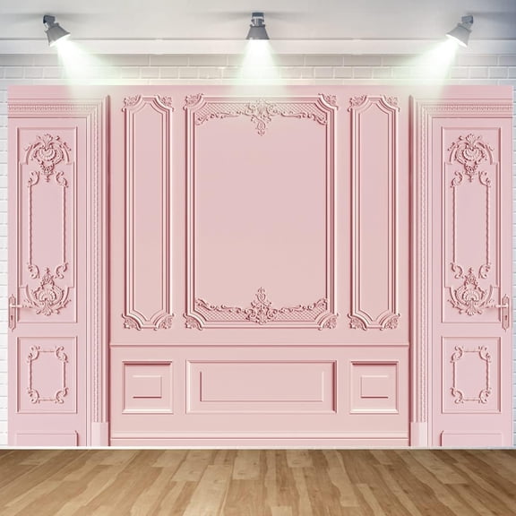Pink European Style Wall Texture Photography Background Classic Nordic Empty Room Inside Backdrop Wedding Party Decorations Banner Supplies Photo Booth Props