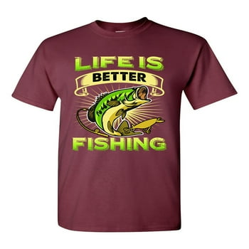 Life Is Better Fishing Fish Sea Animal Funny DT Adult T-Shirt Tee