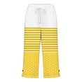 thumbnail image 5 of Zysthvn Straight Leg Women Capris Polka Dot Striped Summer Cropped Women Pants Casual Loose Button Drawstring with Pockets, 5 of 5