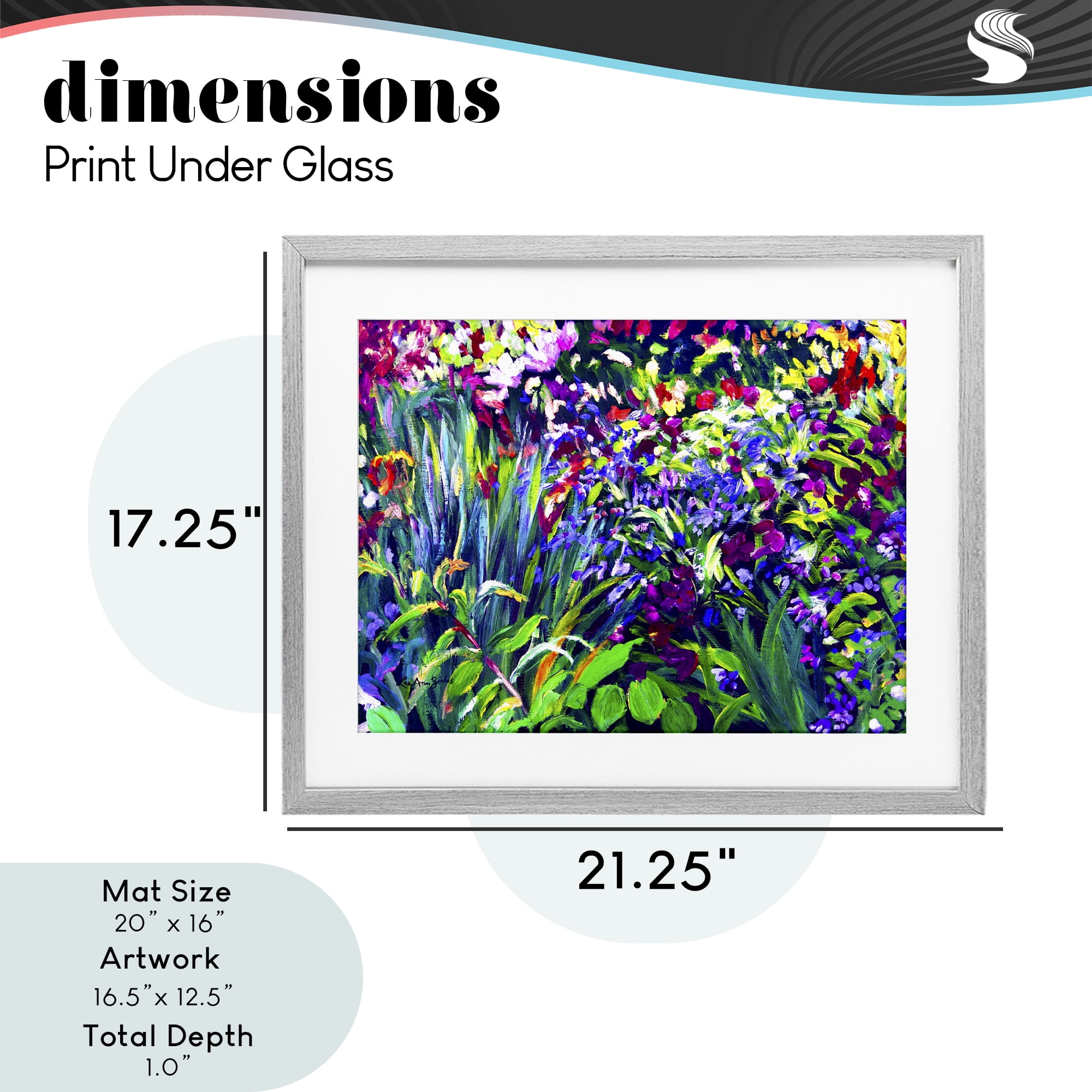 Stupell Industries Vibrant Confetti Garden Gray Framed Print Under Glass, design by Lee Ann Zirbes