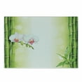 thumbnail image 1 of Spa Cutting Board, Orchid Flowers with Bamboo Branches in Vibrant Colors Practice Themes, Decorative Tempered Glass Cutting and Serving Board, Small Size, White and Green, by Ambesonne, 1 of 1