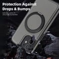 thumbnail image 6 of Allytechgroup Magnetic Case for iPhone 11, Built-in Invisible 360° Rotatable Kickstand, Compatible with MagSafe, PU Leather Slim Shockproof Protective Phone Case Cover, Grey, 6 of 7