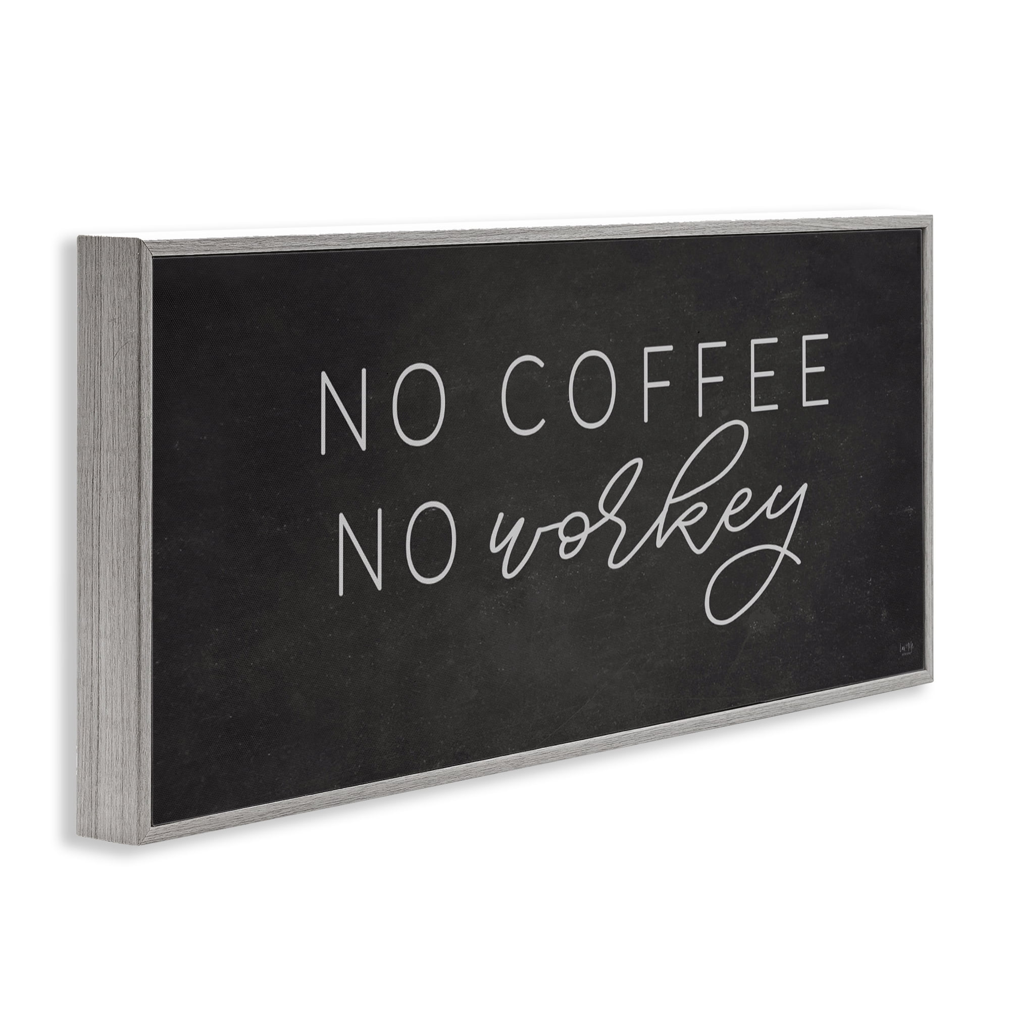 Stupell Industries Sassy No Coffee Quote Gray Framed Giclee Art, design by Lux + Me Designs