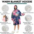 thumbnail image 5 of Wearable Oversized Blanket,Pioneer Flower Floral Print Pattern Wearable Blanket Hoodie for Adults,Cozy Hooded Blankets with Super Pockets,Super Warm Fuzzy Pullover for Women & Men, 5 of 6