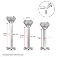 thumbnail image 2 of BodyJ4You 3PC Labret Stud Tragus Earring Set 16G Black Steel Crystal Helix Lip Monroe Cartilage, 2 of 6