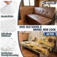thumbnail image 3 of XYZCANDO Vintage Sunflower Butterfly Breathable RV Jackknife Sofa Slipcover, Stretch Washable Camper Folding Sofa Bed Protector for Travel Trailer Interior Decor, 3 of 7