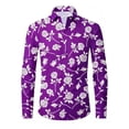 thumbnail image 4 of CONZONE Mens Buttons Down Shirts Long Sleeve Shirts For Men Trendy Floral Graphic Lapel Soft Lightweight Tops, 4 of 4
