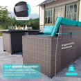 thumbnail image 3 of Kullavik 7 Pieces Outdoor Patio Furniture Set with 43" Gas Propane Fire Pit Table PE Wicker Rattan Sectional Sofa Patio Conversation Sets,Blue, 3 of 7