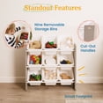 thumbnail image 5 of ECR4Kids 3-Tier Organizer with 9 Removable Plastic Bins, 3x3, Toy Storage, Grey/White, 5 of 9