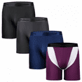 thumbnail image 5 of Men's Underpants Mesh Breathable Comfortable Extended Anti-Hem Boxers, 4-Pack,  Size L, 5 of 7