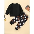 thumbnail image 3 of Bagilaanoe 2Pcs Toddler Baby Boy Girl Halloween Outfits Ghost Letter Print Long Sleeve Pullovers Tops Trousers 12M 18M 24M 3T 4T 5T Fall Long Pants Set, 3 of 9