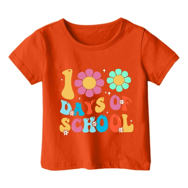 Tunique Spatiale 2Chaînes Chemise Garçon et Fille Mode Décontractée Imprimé Col Rond Manches Courtes T-Shirt Haut